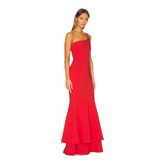 LIKELY Prina One Shoulder Mermaid Gown Bittersweet Red Size 6 NWT - Picture 4 of 12